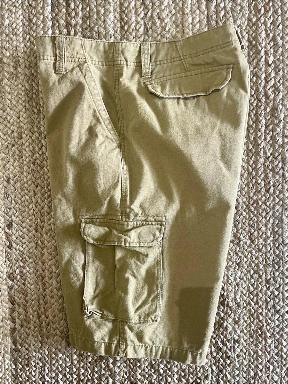 Iron Co. Casual Cargo Shorts Men 36 Tan Cotton Slash Pockets Regular Fit